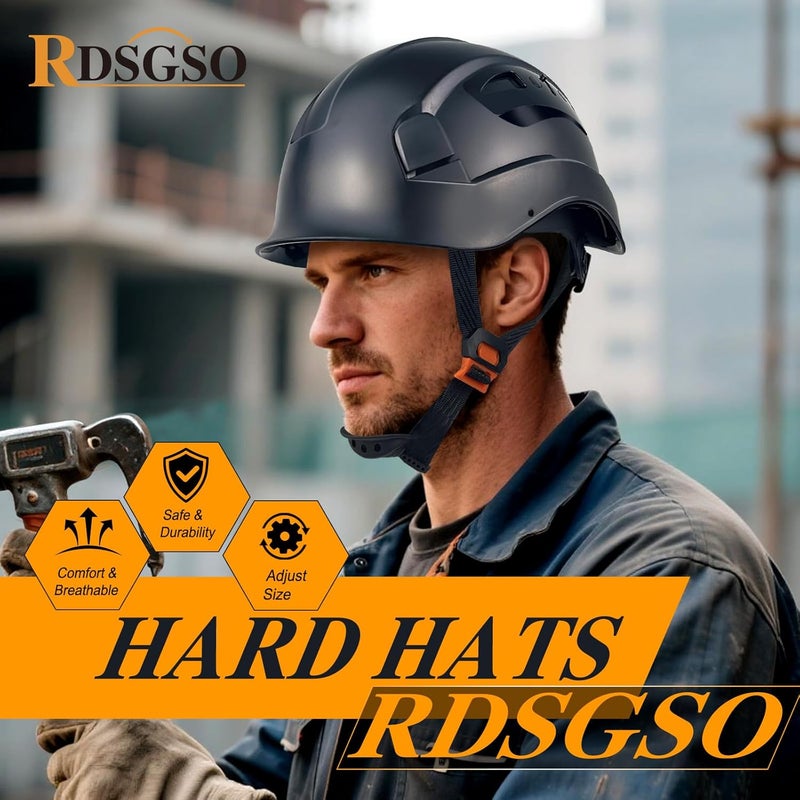 RDSGSO Industrial Safety Helmet RGS-8C Adjustable Vents, 6-Point Suspension Breathable Lightweight Hard Hats for Construction,Outdoor Work ANSI Certified - Image 2